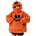 thumbnail image 1 of Ruyelune Orange Halloween Pumpkin Onesie Pajamas 2026 3D Print Hooded Zip up Jumpsuit Stretchy Pajamas Unisex Scary Party Costume L, 1 of 5