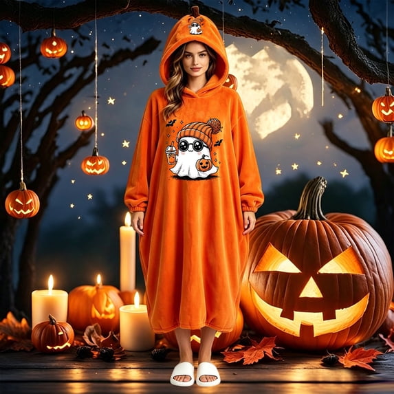 Ruyelune YellowHalloween Onesie Costume Adult Matching Oversized JumpsuitHooded Design, Full Zip Closure, Plush Fleece Fabric, Adults Unisex, Halloween CostumeL
