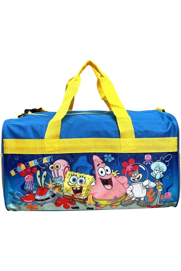 18 Inch Kids Duffel Bag Overnight Carry-On Travel And Sports Bag (Sponge Bob)