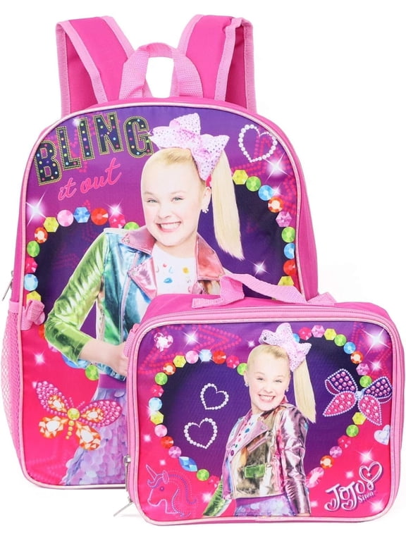 Girls Jojo Siwa 16" Backpack with Detachable Lunch bag Kids School Dance