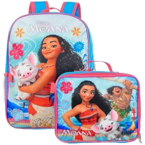 Ruz Group Kid's Licensed 16 Inch Backpack With Removable Lunch Box Set Moana