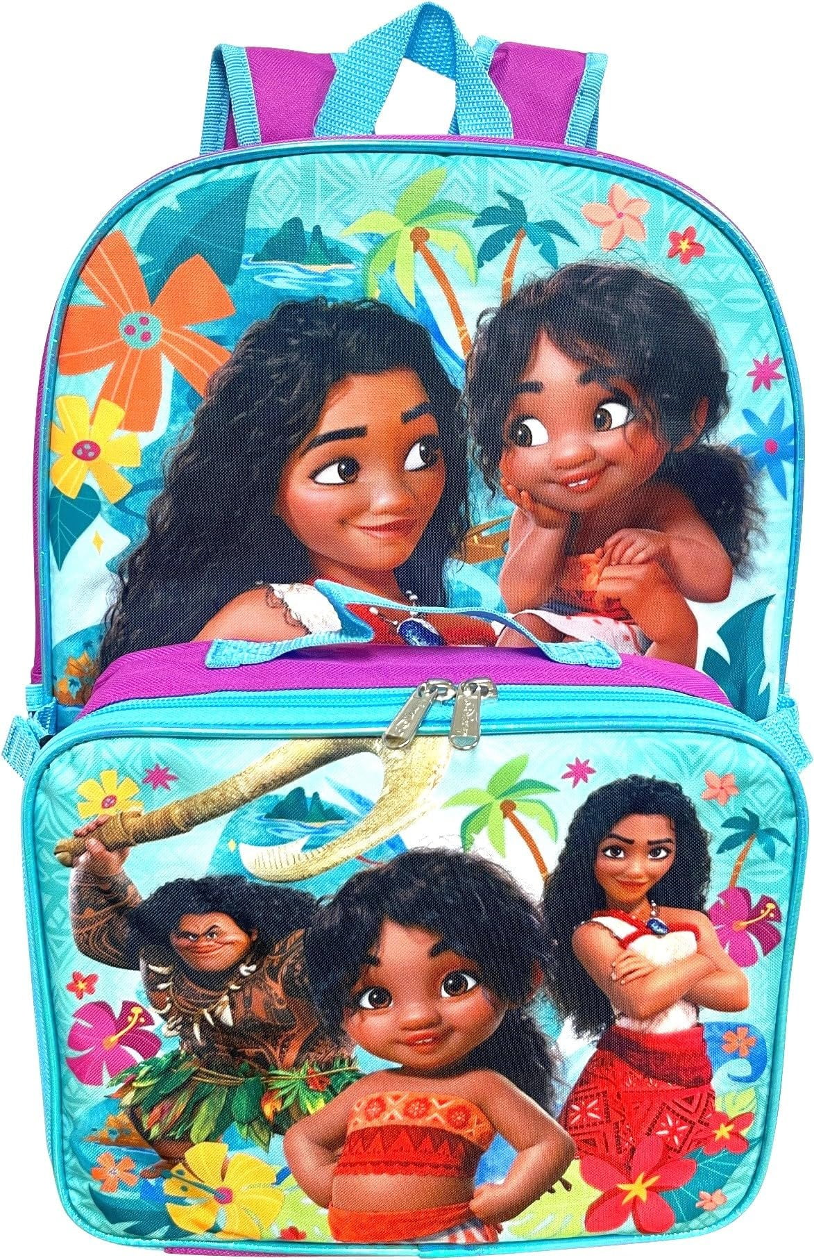 Ruz Moana Girl's 16 Inch Backpack With Removable Matching Lunch Box Set ...