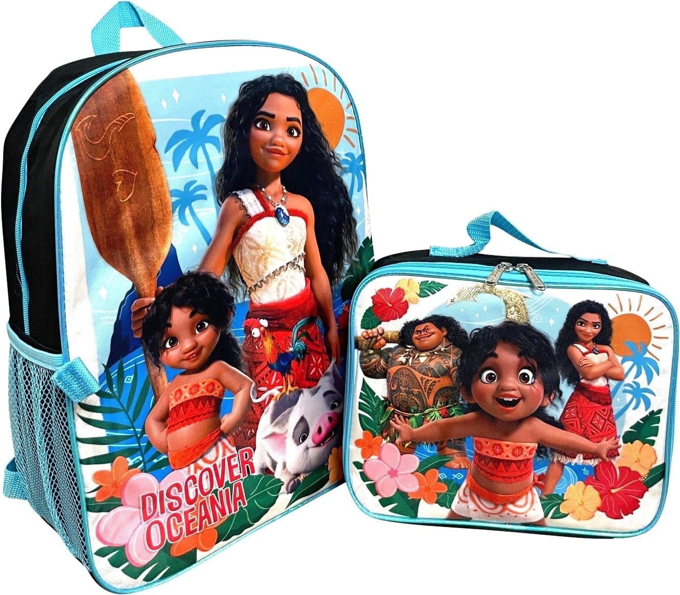 Ruz Moana Girl's 16 Inch Backpack With Removable Matching Lunch