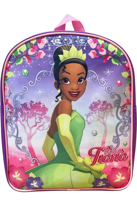 Princess Tiana Toddler Girl 12 Inch Mini Backpack Pink-Blue