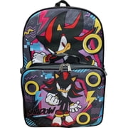 Ruz Sonic The Hedgehog 16 Inch Backpack W/Detachable Matching Lunch Box, Sonic - Shadow Kids School Bag Shadow