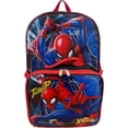 thumbnail image 1 of Ruz Spiderman Boy's 16 Inch Backpack With Removable Matching Lunch Box Set Black-Red, 1 of 8