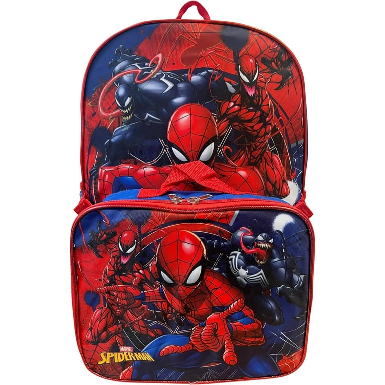 Ruz Age 4 Boy s 16 Spiderman School Backpack with Removable Matching Lunch Box Set Blue and Red Walmart