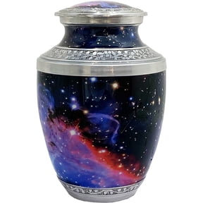 RUZIOON Lovely Cosmic Galaxy Universe Cremation Large Urn for Human Ashes - Adult Funeral Urn Handcrafted - Affordable Urn for Ashes (Adult (200 lbs)  10.5 x 6,Cosmic Galaxy Universe Urn)