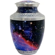 RUZIOON Lovely Cosmic Galaxy Universe Cremation Large Urn for Human Ashes - Adult Funeral Urn Handcrafted - Affordable Urn for Ashes Adult 200 lbs 10.5 x 6,Cosmic Galaxy Universe Urn