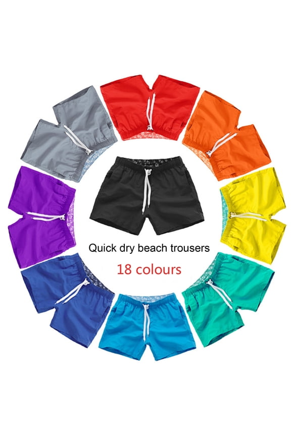 Quick Dry Beach Shorts Fair Harbor Swim Trunks, Men's Quick Dry Beach Pants Plain Three Quarter Pants Loose Swim Shorts Workout