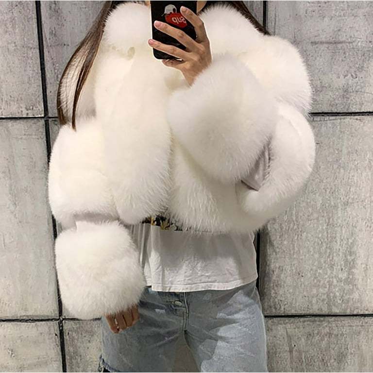 Oversized Faux Fur Coat - Winter Fluffy - WHITE / M  White faux fur coat,  Womens faux fur coat, Oversized faux fur coat