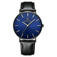 thumbnail image 1 of PRETXORVE Men Watches Men Trendy Ultra Thin Minimalist Watch Slim Leather Strap Stainless Steel Quartz Fathers Day Gift, 1 of 4