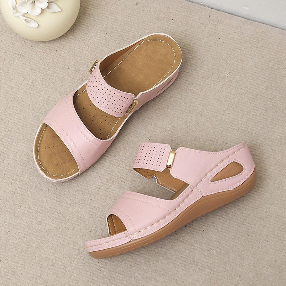 Ruziyoog Sandals Women Womens New Wedge High Heel Fish Mouth Stitched