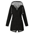 thumbnail image 1 of Ruziyoog Women Light Rain Jacket Rain Jackets for Women Waterproof Active Outdoor Trench Raincoat with Hood Lightweight Plus Size for Women Black XXL, 1 of 4