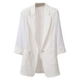 thumbnail image 1 of Ruziyoog Women Plus Size Blazers Windproof Coat, Long Sleeve Blazer Suit Trench Coats Autumn Spring Outwear Coat Blouse Jacket White 3XL, 1 of 5