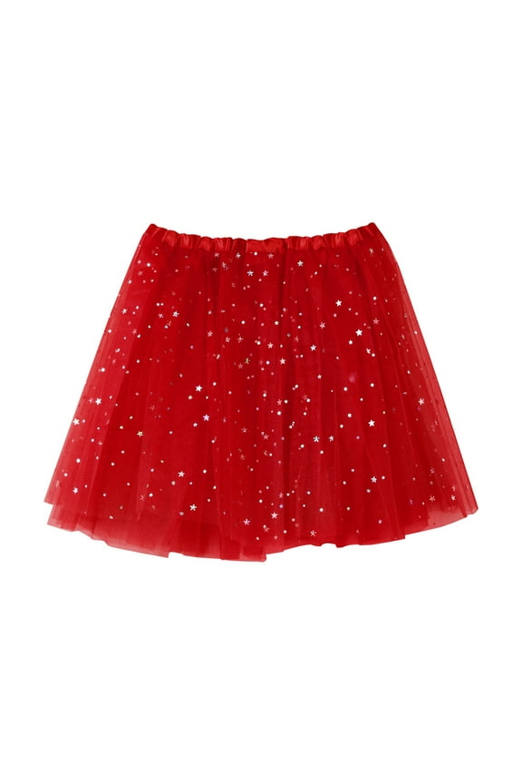 Ruziyoog Womens Vintage Pleated Petticoat Skirt Gauze Short Skirt Adult Tutu Dancing Skirt for Women and Big Girls 1950s Underskirt Red