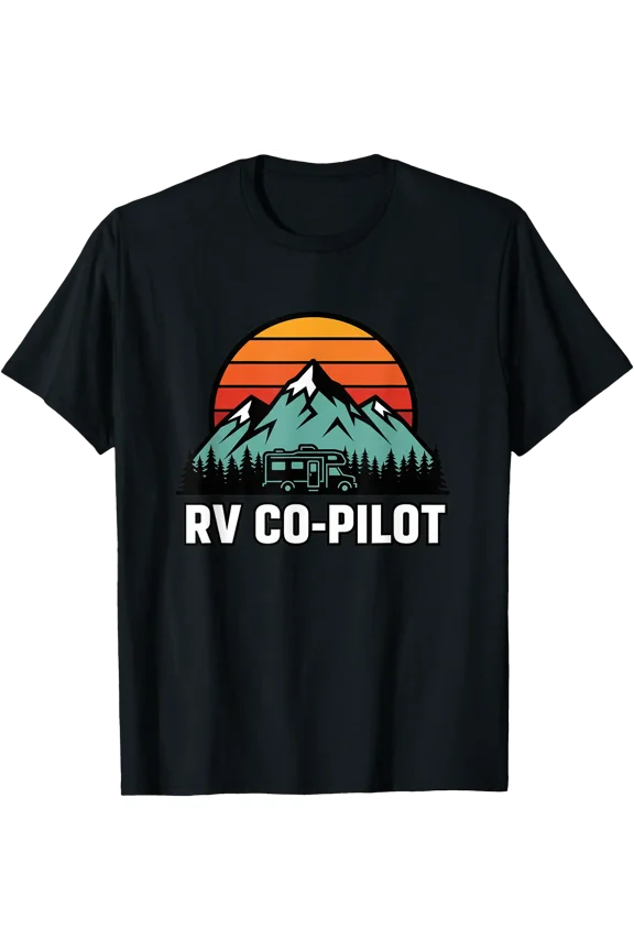 Rv Co Pilot Mountain Travel Sunset Camper Motorhome Roadtrip T-Shirt, Unisex T-Shirt