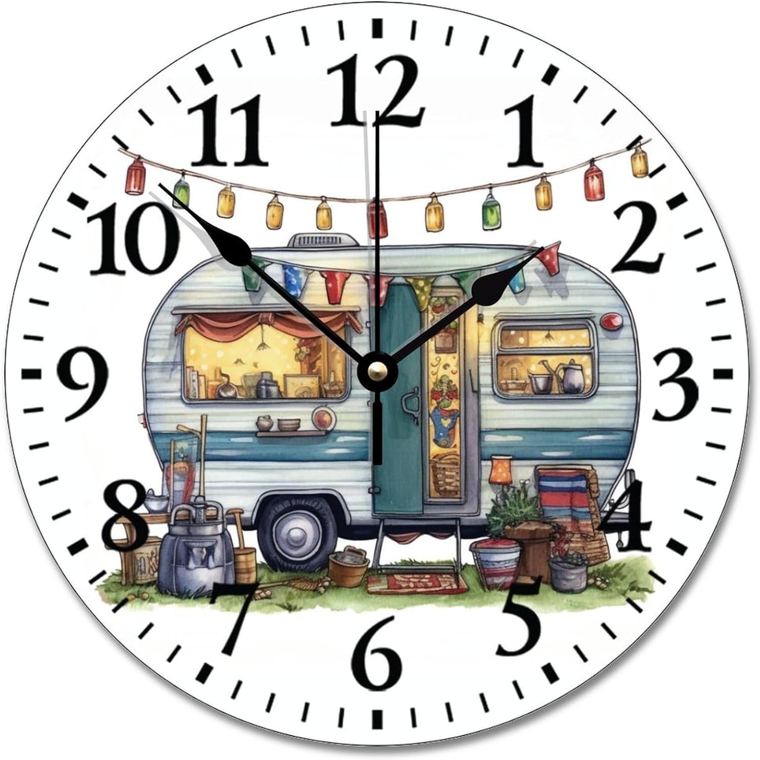 Rv Colorful Wall Clock Fifth Wheel Camper Travel Large Wooden Wall