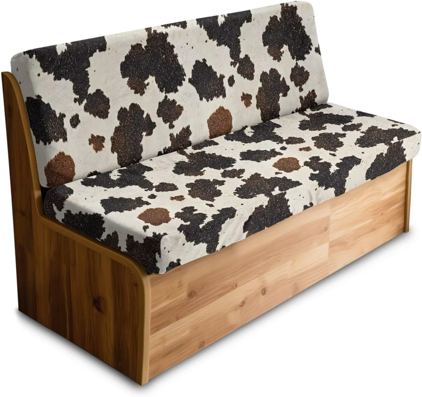 Rv Couch Cover Brown Cow Print Stretch Camper Dinette Cushion ...
