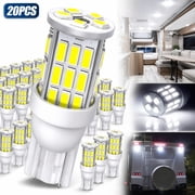 Rongsi Rv Light Bulbs,20pcs Super Bright RV Trailer T10 921 194 42-SMD 12V Car Backup Reverse LED Lights Bulbs Light Width Lamp Xenon White