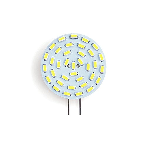 RV LIGHTING Eco-LED Cold White LED G4 Bulb, with 36 SMD 3014 & Back (90 Angle) Connector(GG4-CW36)