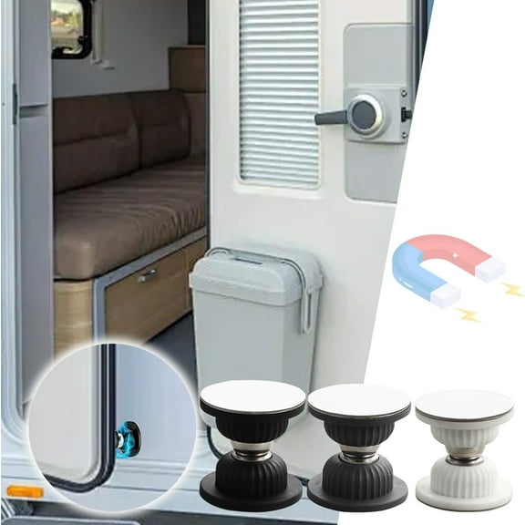 Rkxzt RV Accessories RV Magnetic Door Catch with Adhesive, Camper Trailer Door Stopper for Motorhome and RV Accessories, Easy to Install