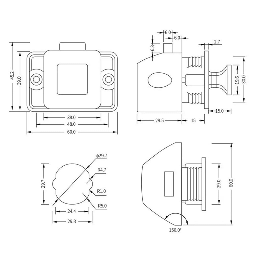 Rv Push Cabinet Locks Lock Set Button Catch Lock Motorhome Cabinet ...