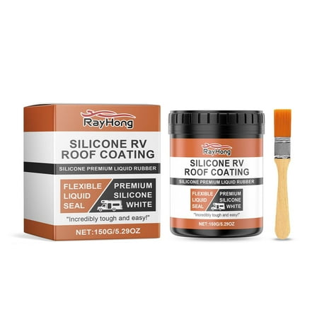Rv Roof Coating, Silicone Roof Sealant Paint, Waterproof Leak Repair For Camping Car, Wooden Board, Mobile Home, Trailer, Metal Roof Protection, 1 Can, 12 Oz, 0.75 Lb