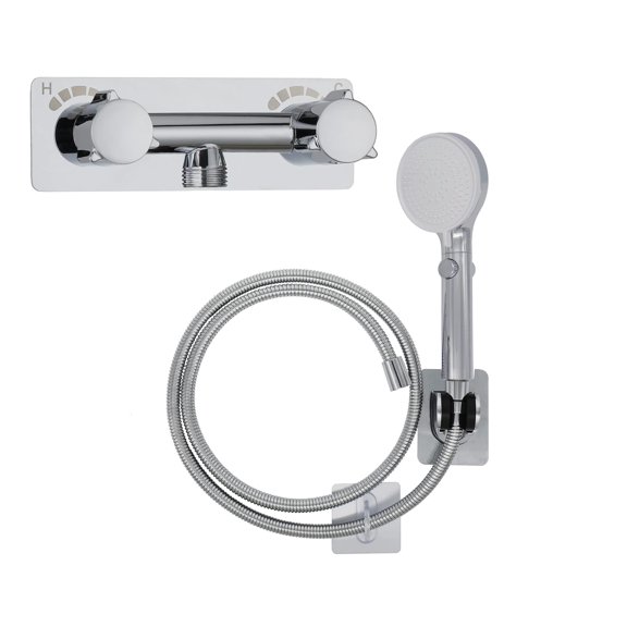 Rv Shower Faucet With Hose And Head Metal Camper Replacement On-off Guide Ring Holder For Rhome (on/off Chrome)