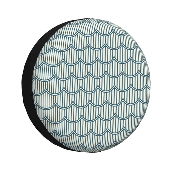 Rv Spare Tire Cover 14 inch - Abstract Wave Pattern Tire Covers for Trailers, Adjustable Camper Spare Tire Cover