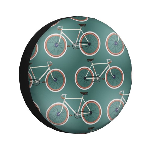 Rv Spare Tire Cover 14 inch - Bike Pattern modern Tire Covers for Trailers, Adjustable Camper Spare Tire Cover