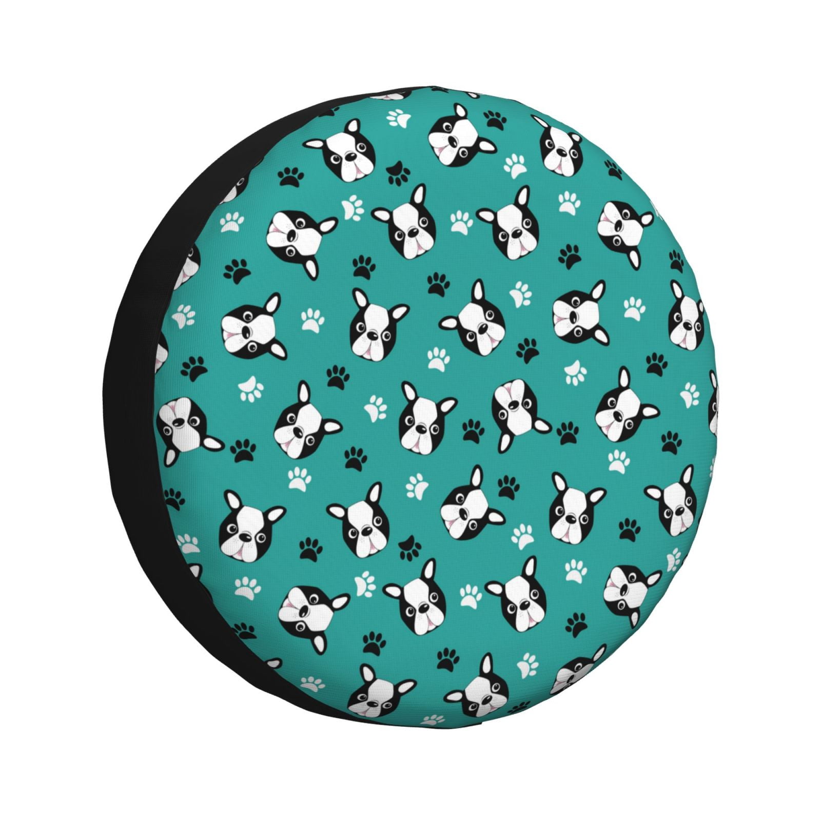 Rv Spare Tire Cover 14 inch - Boston terrier puppy dog green Tire ...