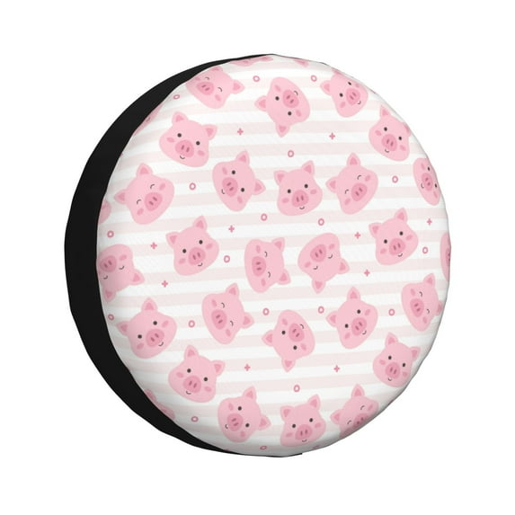 Rv Spare Tire Cover 14 inch - Cartoon Pig Tire Covers for Trailers, Adjustable Camper Spare Tire Cover