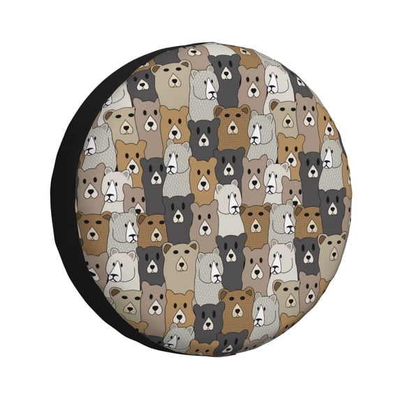 Rv Spare Tire Cover 14 inch - Cartoon bear Tire Covers for Trailers, Adjustable Camper Spare Tire Cover