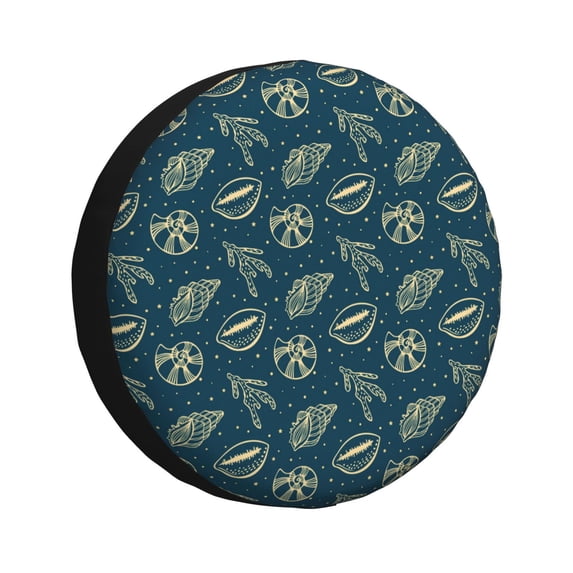 Rv Spare Tire Cover 14 inch - Conch Shells Print No.9064 Tire Covers for Trailers, Adjustable Camper Spare Tire Cover