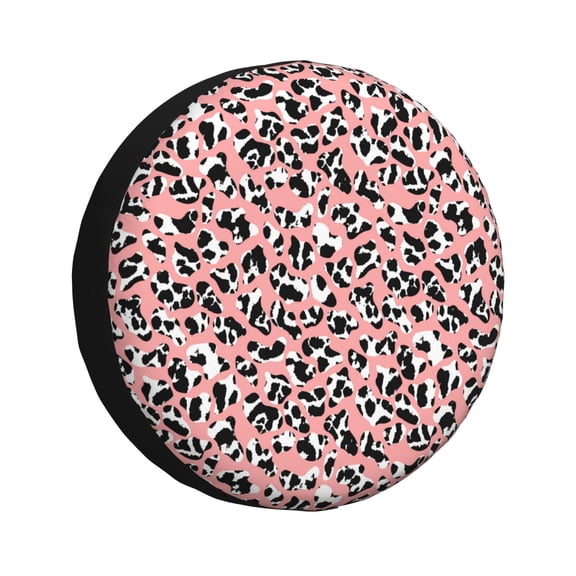 Rv Spare Tire Cover 14 inch - Cow Animal Skin Tire Covers for Trailers, Adjustable Camper Spare Tire Cover