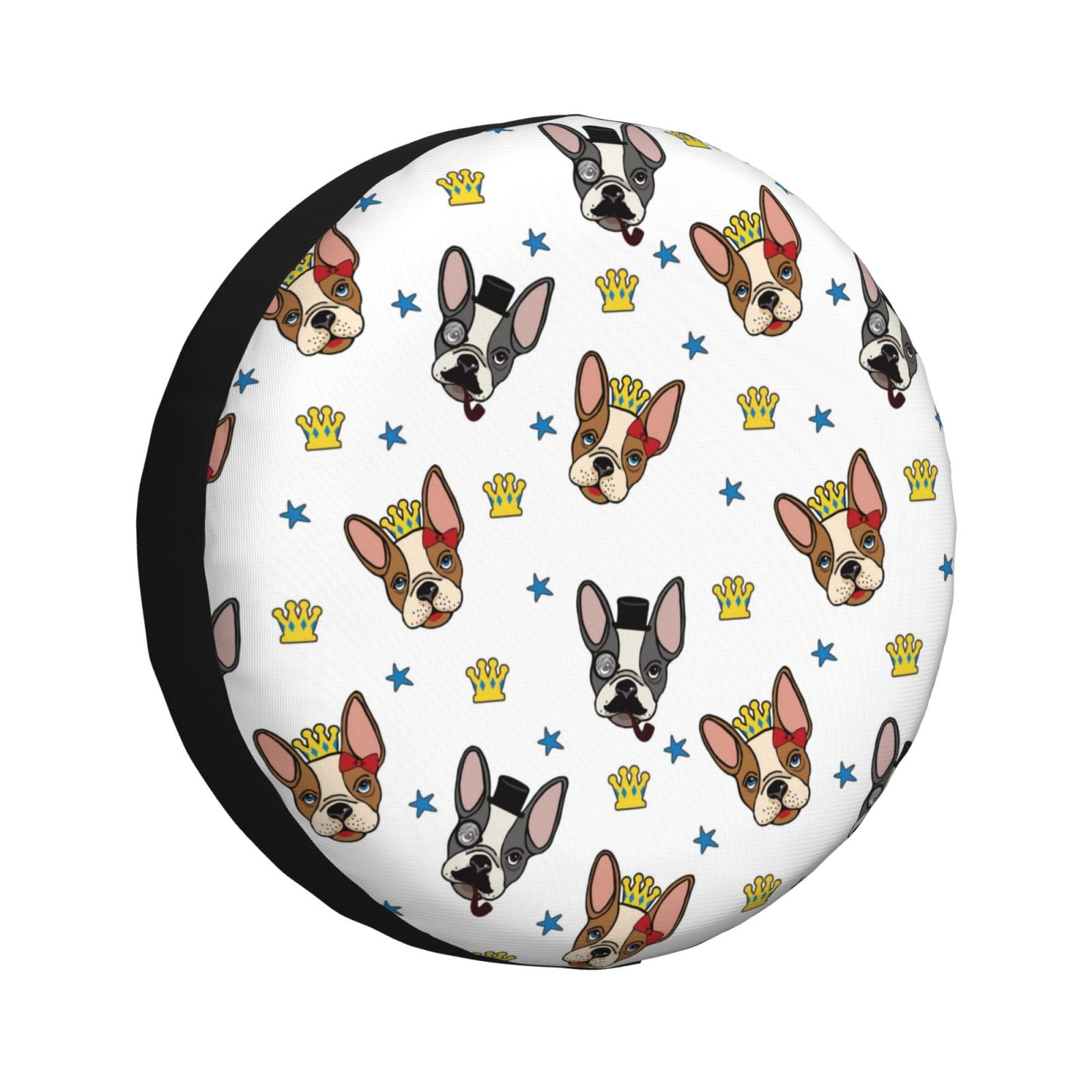 Rv Spare Tire Cover 14 inch Cute French Bulldog Crown Tire Covers for