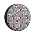 thumbnail image 1 of Rv Spare Tire Cover 14 inch - French Bulldog Colorful Flower Tire Covers for Trailers, Adjustable Camper Spare Tire Cover, 1 of 7