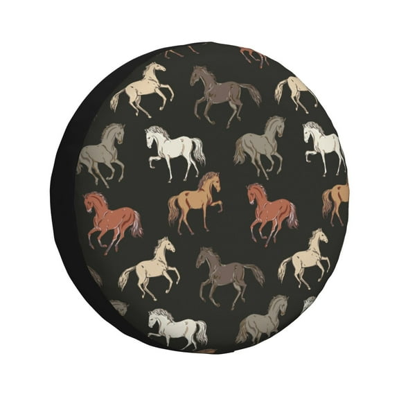 Rv Spare Tire Cover 14 inch - Hand Drawn Modern Cool Horse_A Tire Covers for Trailers, Adjustable Camper Spare Tire Cover