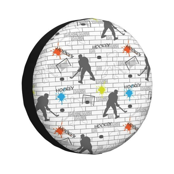 Rv Spare Tire Cover 14 inch - Hockey players funny Tire Covers for Trailers, Adjustable Camper Spare Tire Cover