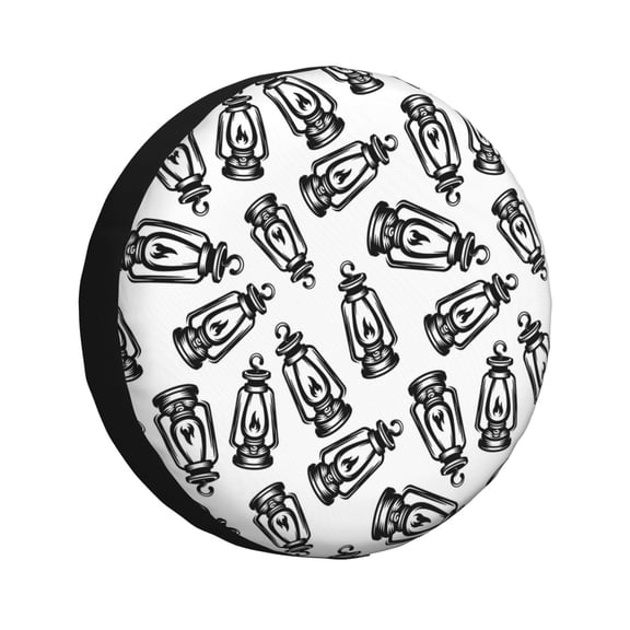 Rv Spare Tire Cover 14 inch - Light Bulb vintage black Tire Covers for Trailers, Adjustable Camper Spare Tire Cover