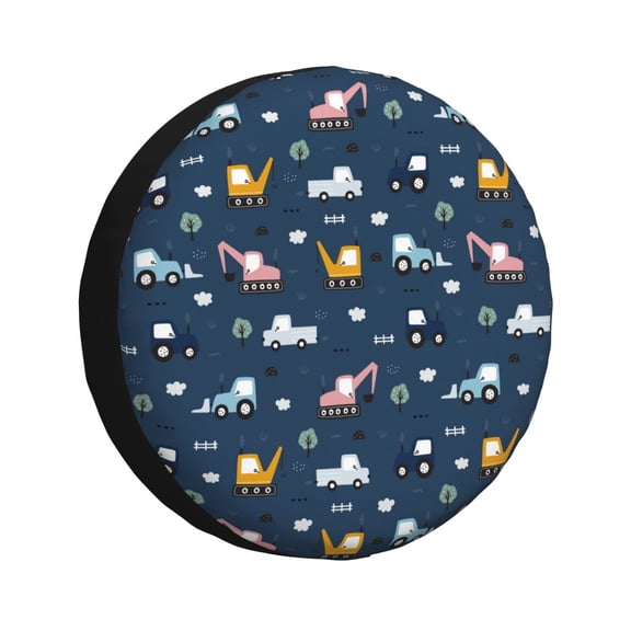 Rv Spare Tire Cover 14 inch - Modern modern excavator D Tire Covers for Trailers, Adjustable Camper Spare Tire Cover