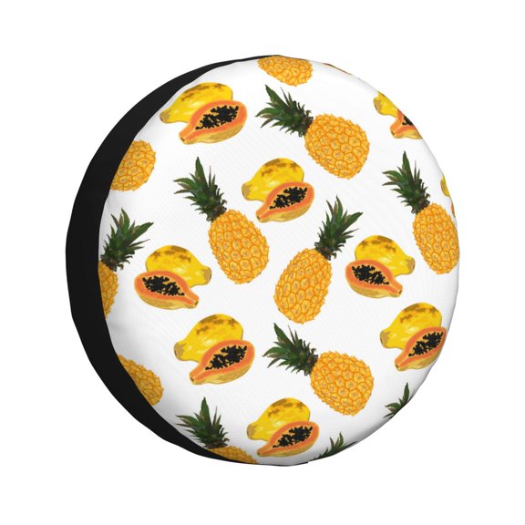 Rv Spare Tire Cover 14 inch - Papaya Pineapple Tropical Tire Covers for Trailers, Adjustable Camper Spare Tire Cover