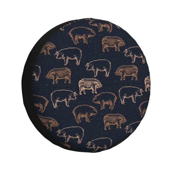 Rv Spare Tire Cover 14 inch - Pig Farm Tire Covers for Trailers, Adjustable Camper Spare Tire Cover