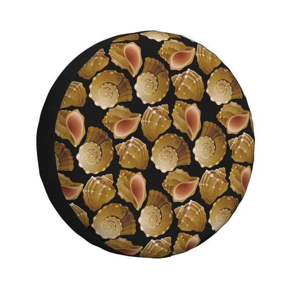 Rv Spare Tire Cover 14 inch - Sea Shells Tire Covers for Trailers, Adjustable Camper Spare Tire Cover