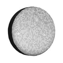 Rv Spare Tire Cover 14 inch - Silver Mosaic Tire Covers for Trailers, Adjustable Camper Spare Tire Cover