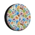thumbnail image 1 of Rv Spare Tire Cover 14 inch - Stamp Pattern world Tire Covers for Trailers, Adjustable Camper Spare Tire Cover, 1 of 7