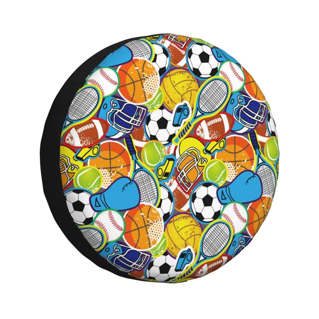 Rv Spare Tire Cover 14 inch Various Balls Tire Covers for Trailers