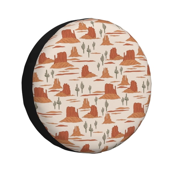 Rv Spare Tire Cover 14 inch - Western Desert Nature Landscape Tire Covers for Trailers, Adjustable Camper Spare Tire Cover