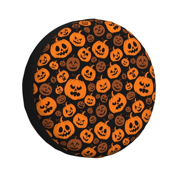 Rv Spare Tire Cover 14 inch - fun halloween pumpkins Tire Covers for Trailers, Adjustable Camper Spare Tire Cover